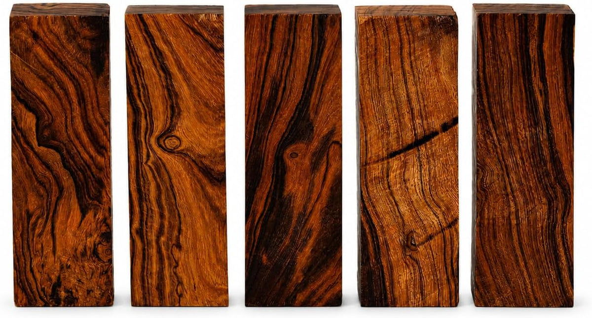 Hardwood Ironwood Blanks, Exotic Wood – Woodchucks Wood – Hardwood Lumber – Natural Wood for DIY Crafts – Size 5 1/8 x 1 3/4 x 1 1/4 inches - Pack of 5