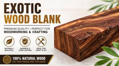 Hardwood Ironwood Blanks, Exotic Wood – Woodchucks Wood – Hardwood Lumber – Natural Wood for DIY Crafts – Ironwood Lumber Turning Blanks – Size 12 x 4 x 3 inches – Pack of 1